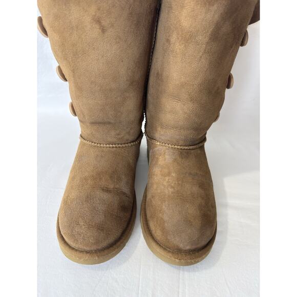 UGG Tall Women's Bailey Button Triplet Chestnut Brown Boots Size 5 - Picture 4 of 14